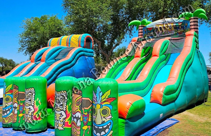 19' Dual Lane Tiki Island Water Slide Rental - Phoenix, Scottsdale, Chandler, Arizona